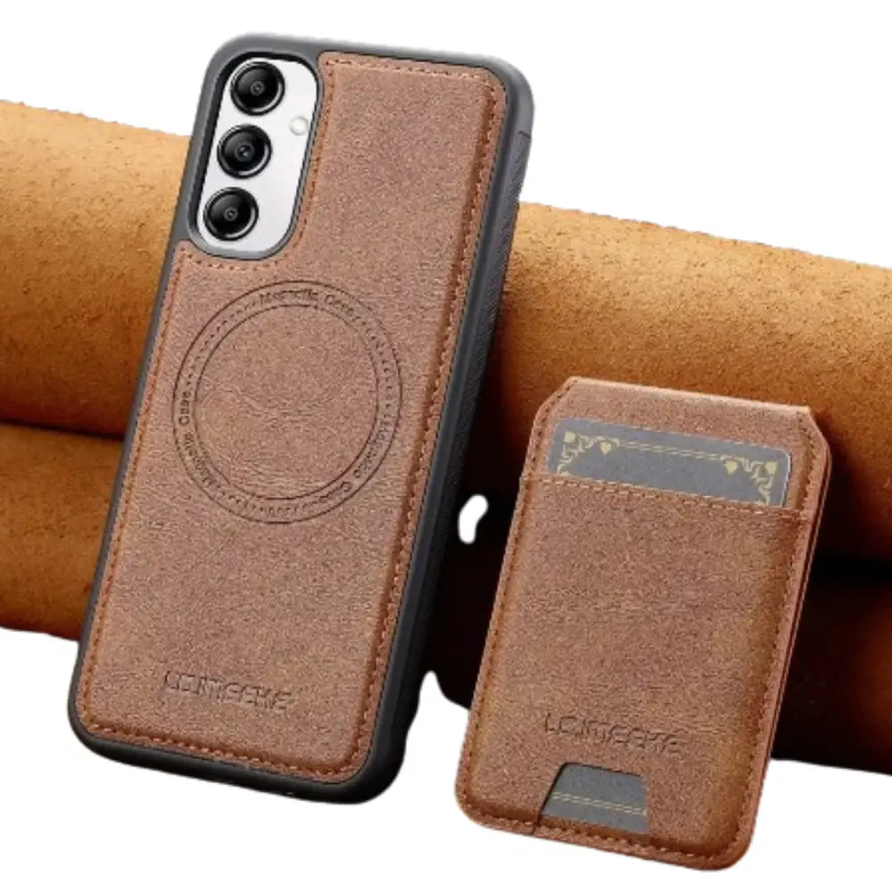 Leather Wallet Case for Samsung S/A Series (Brown) Habicare