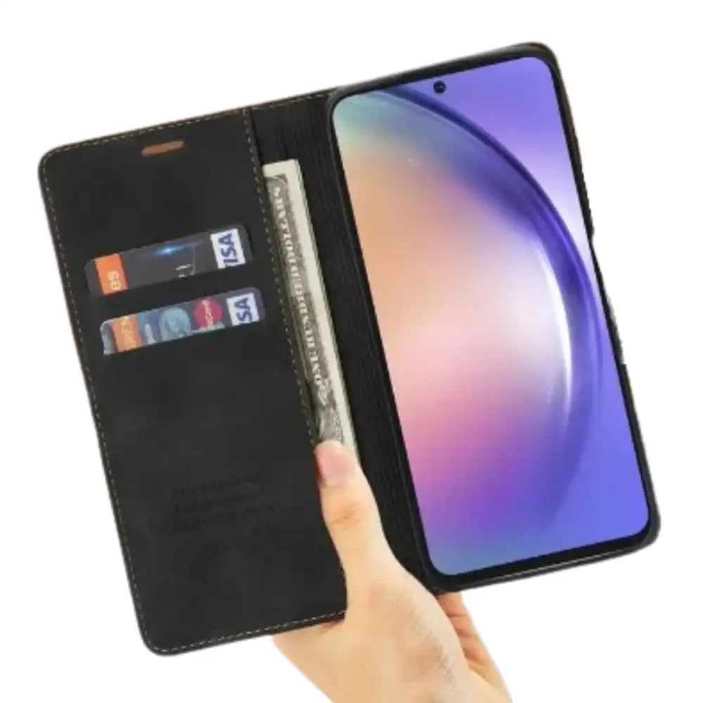 Wallet Case for Samsung Galaxy S & A Series (Black) Habicare