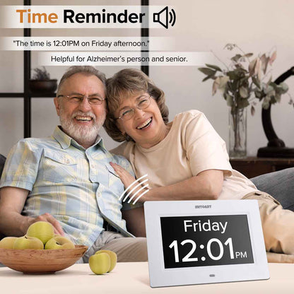 7" Digital Calendar Clock with 8 Alarm/Medication Reminders
