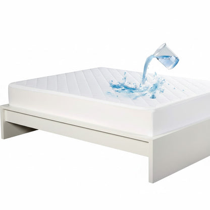 Sue-e Furniture Lux Shield cotton waterproof mattress protector in single size, showing soft, breathable fabric and secure fit.