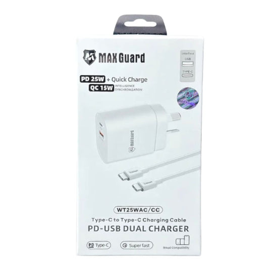 Maxguard Type C & USB Power Adapter Wall Plug (NZ / AUS), With Type C to Type C Cable That Watch Shop