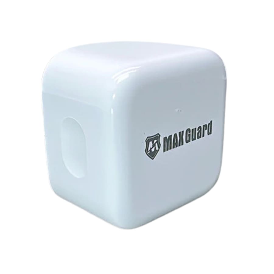 Maxguard Type C wall power adapter with two ports, white USB charger for NZ and AUS outlets, suitable for charging devices.