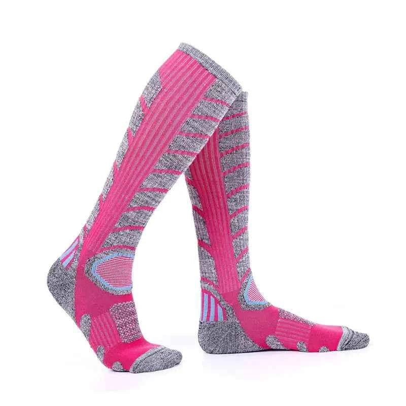 Thick green Terry hiking socks by Mead's Supply & Equipment Outfitters, high tube cushioned trail socks for men and women.