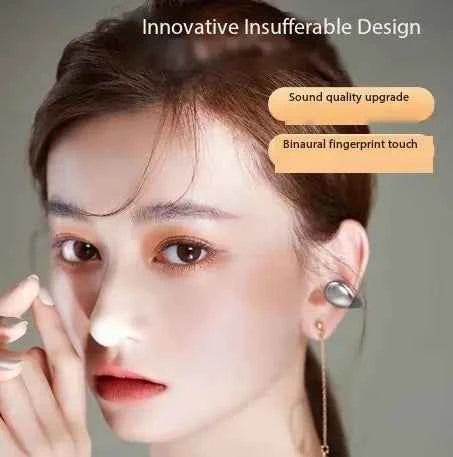Black S19 Bone Conduction Wireless Bluetooth Earphones by Mead's Supply & Equipment Outfitters, showing sleek design and earbud placement