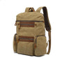 Army green waxed canvas waterproof travel laptop backpack by Mead's Supply & Equipment, 20-35L with soft cotton lining.