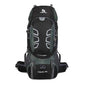 Blue 60L outdoor hiking backpack by Mead's Supply & Equipment Outfitters with water-resistant design for outdoor adventures.
