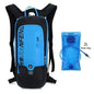 Grey outdoor hydration backpack with integrated water bladder, lightweight cycling and trail running pack by Mead's Supply & Equipment.