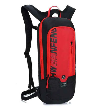 Grey outdoor hydration backpack by Mead's Supply & Equipment Outfitters with integrated water bladder, lightweight cycling and trail running pack.