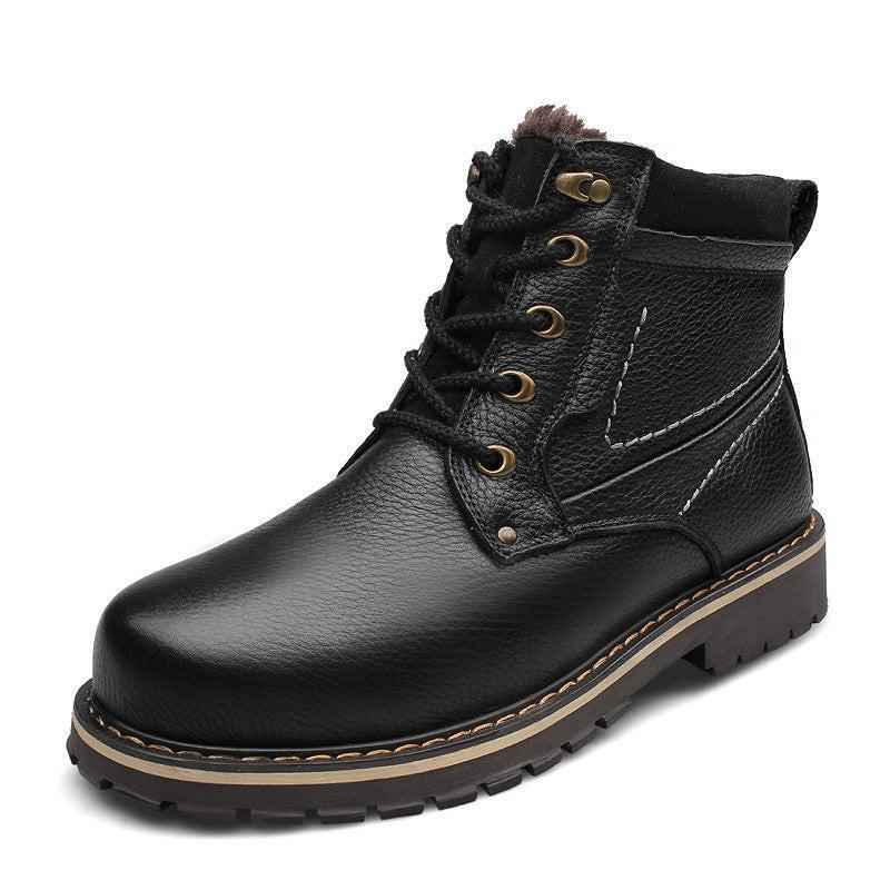 Black Winter Martin Boots from Mead's Supply & Equipment Outfitters, size 38, with sturdy waterproof design and insulated lining.