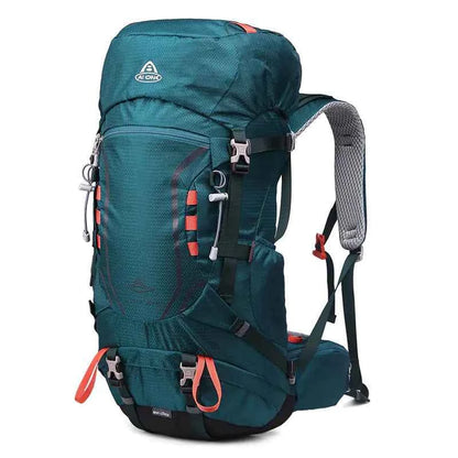 Large black hiking shoulder bag backpack by Mead's Supply & Equipment Outfitters, with 40L capacity and multiple compartments.