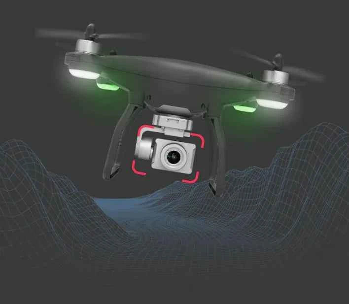 Mead's Supply X35 4K drone with gimbal showing camera, propellers, and sleek design for professional aerial photography.