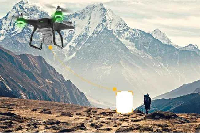 Mead's Supply X35 4K drone with gimbal, showing its sleek design and camera setup, designed for professional aerial photography.