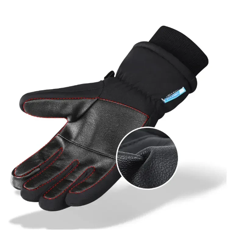 Black Mead's Supply & Equipment ski gloves for cold weather, featuring thick insulation and touch screen compatible design.