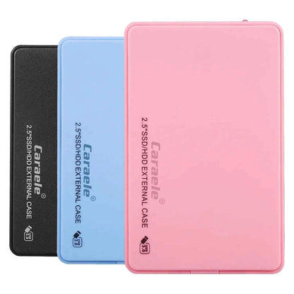 Black Mead's Supply portable external hard drive with USB 3.0, available in 500GB, 1TB, and 2TB storage capacities.