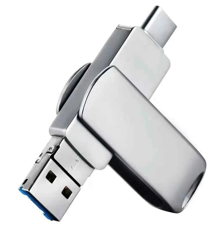 Silver 64GB multi-function mobile phone U disk drive by Mead's Supply & Equipment Outfitters for electronic data transfer.