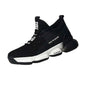 Black men's safety shoes by Mead's Supply & Equipment Outfitters, durable footwear designed for safety and protection.