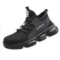 Black men's safety shoes from Mead's Supply & Equipment Outfitters, durable footwear designed for safety and comfort.
