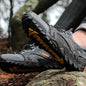 Black waterproof river trekking shoes by Mead's Supply & Equipment Outfitters, featuring non-slip soles for hiking and wading.