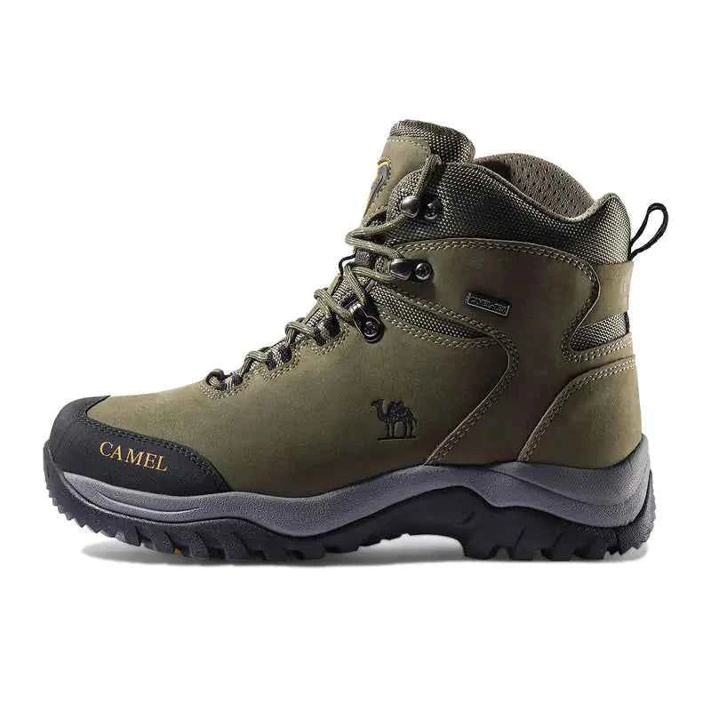 Purple waterproof high-top hiking boots for girls by Camel brand, from Mead's Supply & Equipment Outfitters, designed for outdoor adventures.