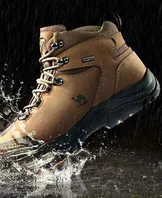 Purple waterproof high-top hiking boots for girls by Camel brand, with rugged soles and sturdy design from Mead's Supply & Equipment Outfitters.