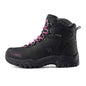 Waterproof high-top hiking boots in purple and coffee colors by Camel Brand, designed for outdoor hiking and rugged terrain.
