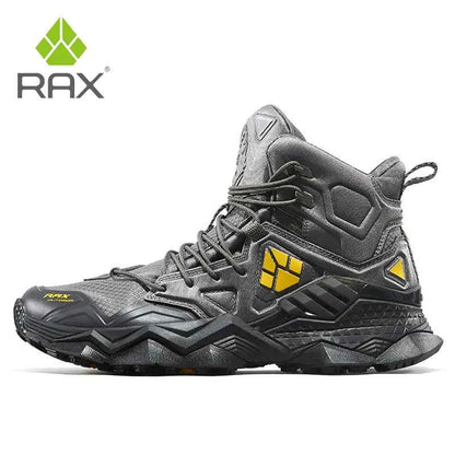 Khaki RAX waterproof men's winter hiking boots by Mead's Supply & Equipment Outfitters, high-top design with rugged outsole.