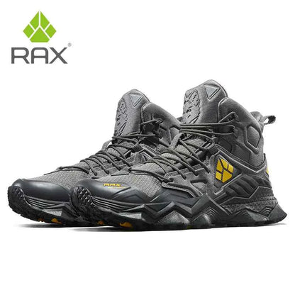 Khaki RAX Waterproof Men's Winter Hiking Boots by Mead's Supply & Equipment Outfitters, high-top design with rugged traction soles.