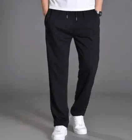 Men's oversized black cotton casual knit sweatpants with relaxed fit, joggers style from Mead's Supply & Equipment Outfitters.