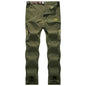 Men's black and grey quick-drying outdoor hiking pants by Mead's Supply & Equipment Outfitters, waterproof and breathable trekking pants.
