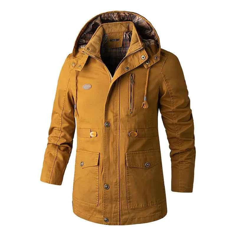 Plus size black men's hooded windbreaker jacket by Mead’s Supply & Equipment Outfitters, lightweight outdoor wind jacket in extended sizes.