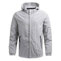 Men's outdoor waterproof jacket by Mead's Supply & Equipment Outfitters, windproof rain jacket for all-weather hiking and outdoor activities.