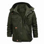 Men's thickened cotton jacket with removable velvet lining and hood, in khaki, from Mead's Supply & Equipment Outfitters limited.