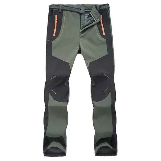 Army green outdoor hiking pants by Mead's Supply & Equipment Outfitters, unisex cotton trekking pants with multiple pockets in XXL size.