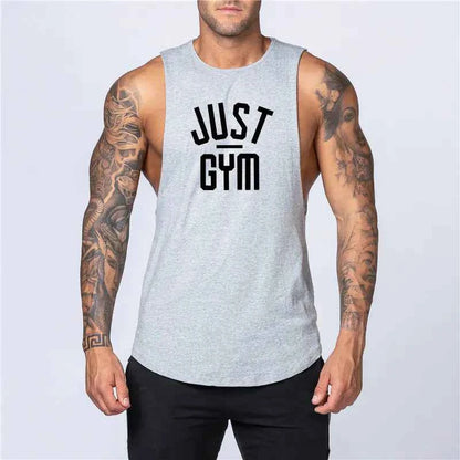 White men's cotton sleeveless singlet from Mead's Supply & Equipment Outfitters, showing the relaxed fit and lightweight fabric.