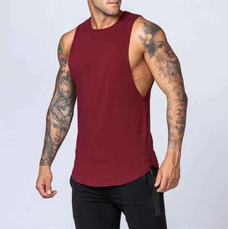 White men's cotton sleeveless singlet from Mead's Supply & Equipment Outfitters, featuring a loose fit and casual sleeveless design.