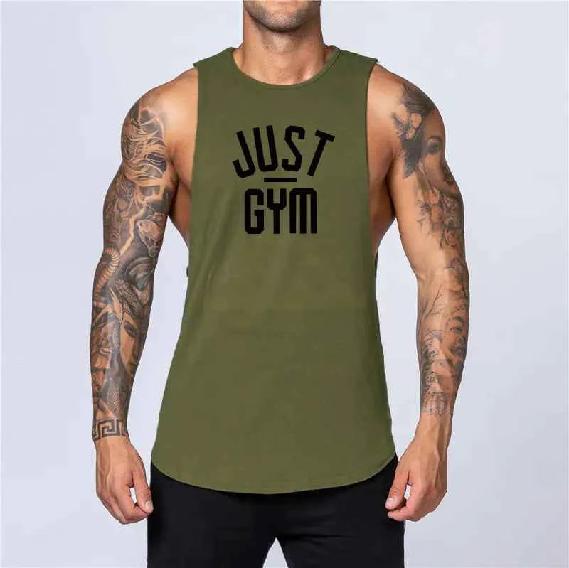 White men's loose cotton sleeveless singlet by Mead's Supply & Equipment Outfitters, showing comfortable fit and lightweight fabric.