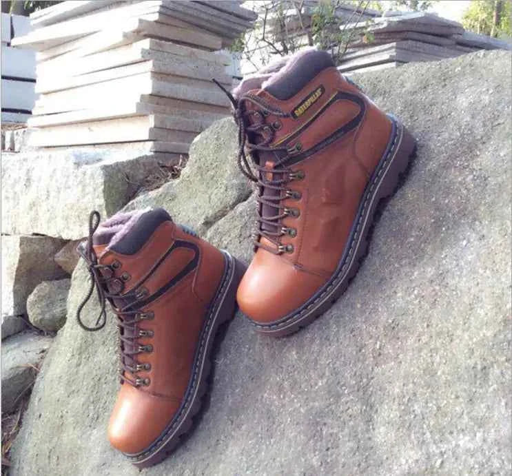 Men's hiking shoes by Mead's Supply & Equipment Outfitters in black, outdoor trail footwear with foot protection and safety features.