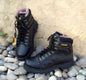 Men's black hiking shoes with foot protection, outdoor trail footwear featuring safety features, from Mead's Supply & Equipment Outfitters.