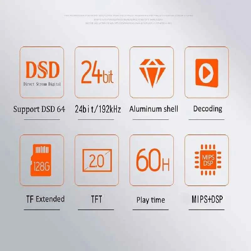 Mead's Supply & Equipment professional HiFi lossless MP3 music player with compact digital audio design supporting DSD, FLAC, and ALAC.
