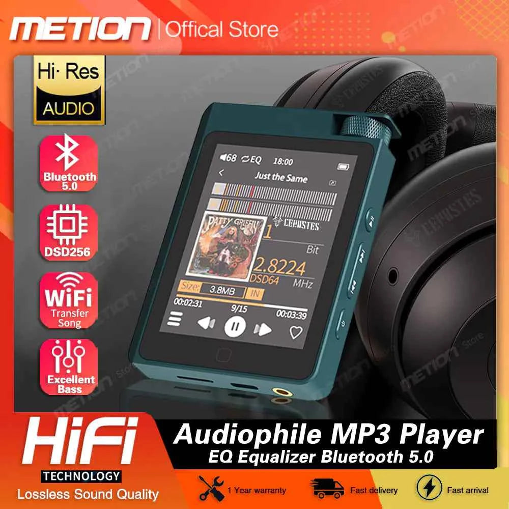 Mead's Supply & Equipment Outdoor Electronics HiFi lossless MP3 player with Bluetooth 5.0, 2.8-inch screen, 16GB storage, and portable design.