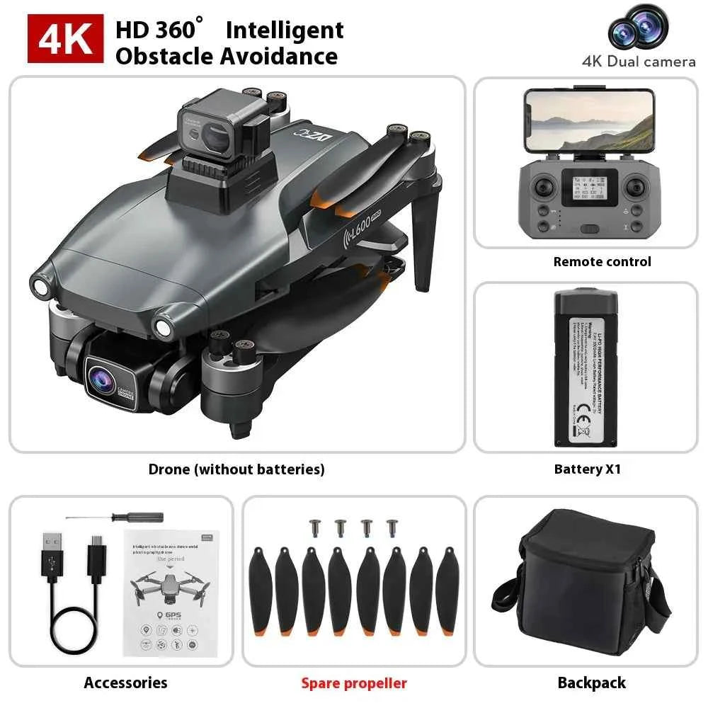 Mead's Supply & Equipment Outfitters L600 PRO MAX drone with 4K HD camera, GPS, smart return, and laser obstacle avoidance.