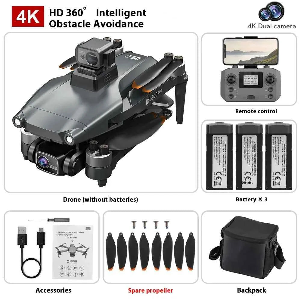Mead's Supply & Equipment Outfitters L600 PRO MAX drone with 4K HD camera, GPS, smart return, and laser obstacle avoidance for aerial photography.
