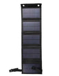 Black five-fold portable solar panel for outdoor travel by Mead's Supply & Equipment Outfitters, compact 20W outdoor power charger