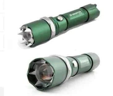 Black high-intensity LED flashlight with zoom function from Mead's Supply & Equipment Outfitters, rechargeable outdoor electronic light