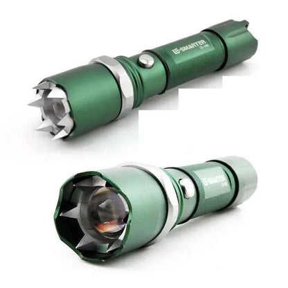 Mead's Supply & Equipment Outfitters high-intensity LED flashlight with zoom function, rechargeable outdoor light, black electronic device