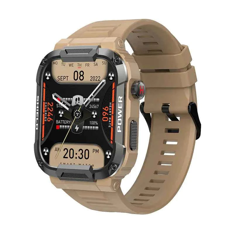 Mead's Supply & Equipment Outfitters MK66 waterproof smart watch with 1.85-inch HD display, rugged triple-proof design, and Bluetooth calling.