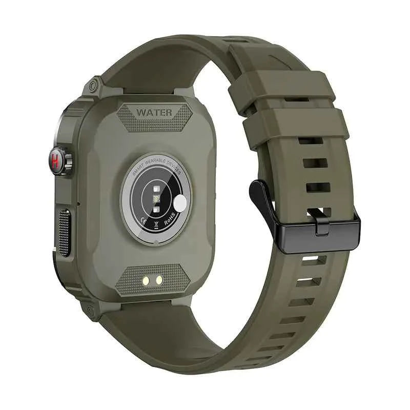 Mead's Supply MK66 Smart Waterproof Watch with 1.85" HD display, rugged triple-proof design, Bluetooth calling, black outdoor electronics.