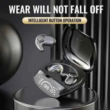 Mead's Supply & Equipment Outdoor Electronics black wireless Bluetooth earphones with voice control and 4-8 hour battery life.
