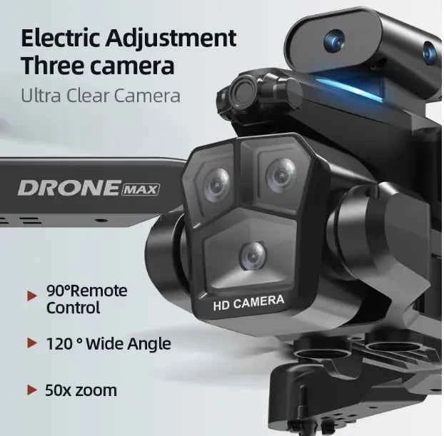 Mead's Supply & Equipment Outdoors C10 Max GPS RC drone with HD camera, triple lens optical flow, auto return, complete set, black.