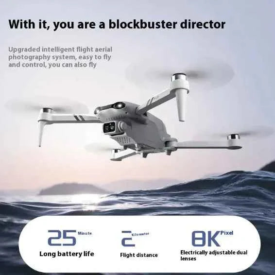 F10 Folding GPS Drone by Mead's Supply with 4K HD camera, dual positioning, smart flight modes, and portable quadcopter design.